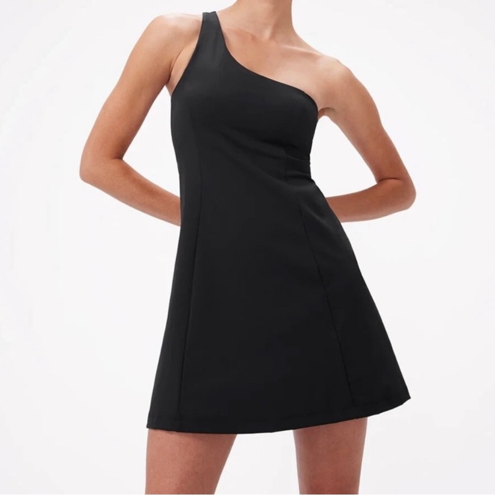 Outdoor Voices One Shoulder Dress in Black Size Medium